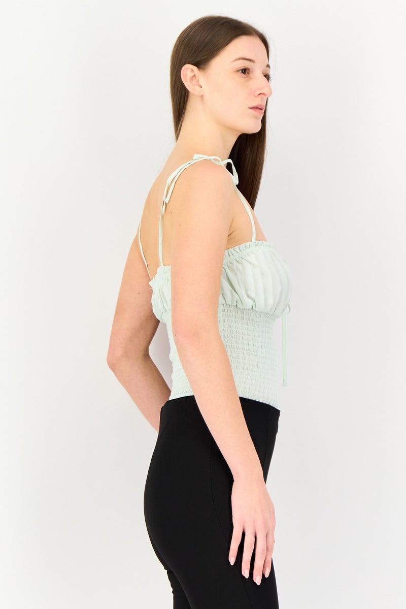 FOREVER 21 بدلة نسائية بدون أكمام ذات ملمس، نعناعي - Image 2